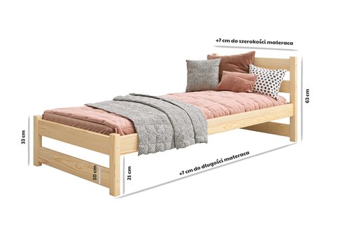 Drewniane łóżko GEORGE