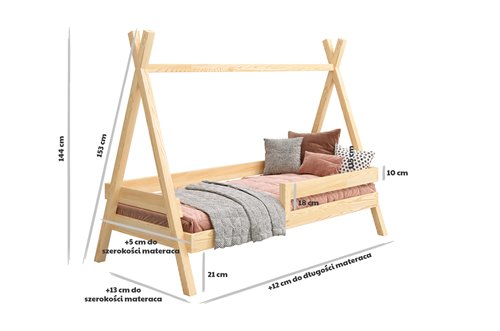 Drewniane łóżko TIPI PLUS