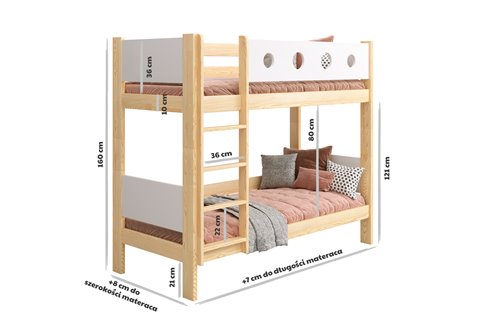 Drewniane łóżko ALESSIO