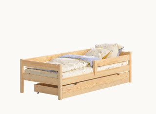 Drewniane Łóżko Pojedyncze PAUL 180x90 - Łóżko Dziecięce z Szufladami
