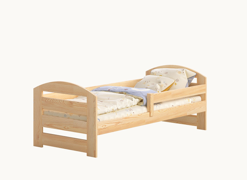 Łóżko dla Dziecka CLAUDINE 180X80cm z Drewna Sosnowego z Barierką