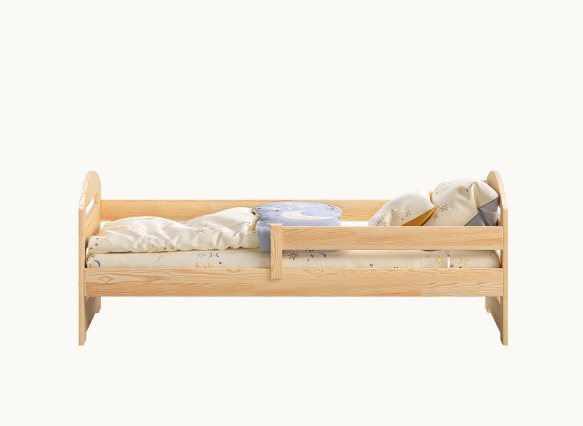 Łóżko dla Dziecka CLAUDINE 180X80cm z Drewna Sosnowego z Barierką