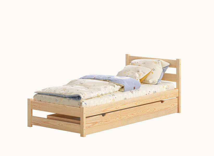Łóżko Dziecięce Pojedyncze GEORGE - Łóżeczko Bez Barierek z Zagłowkiem