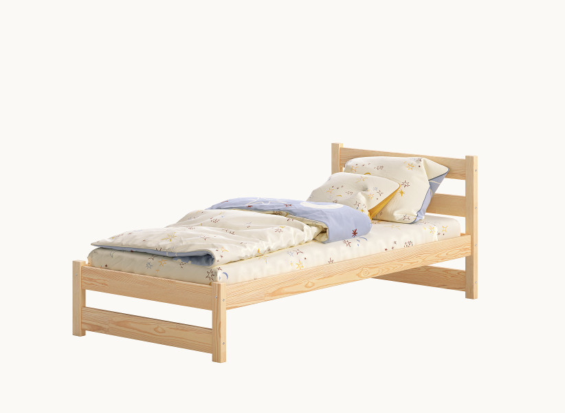 Łóżko Dziecięce Pojedyncze GEORGE - Łóżeczko Bez Barierek z Zagłowkiem