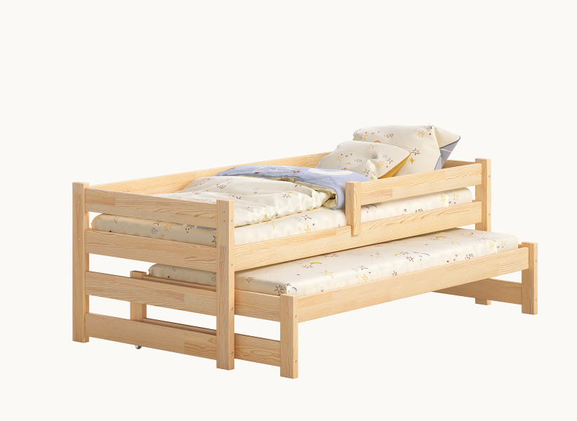 Drewniane Łóżko Dziecięce ERNEST - Pojedyncze Łóżeczko z Dostawką