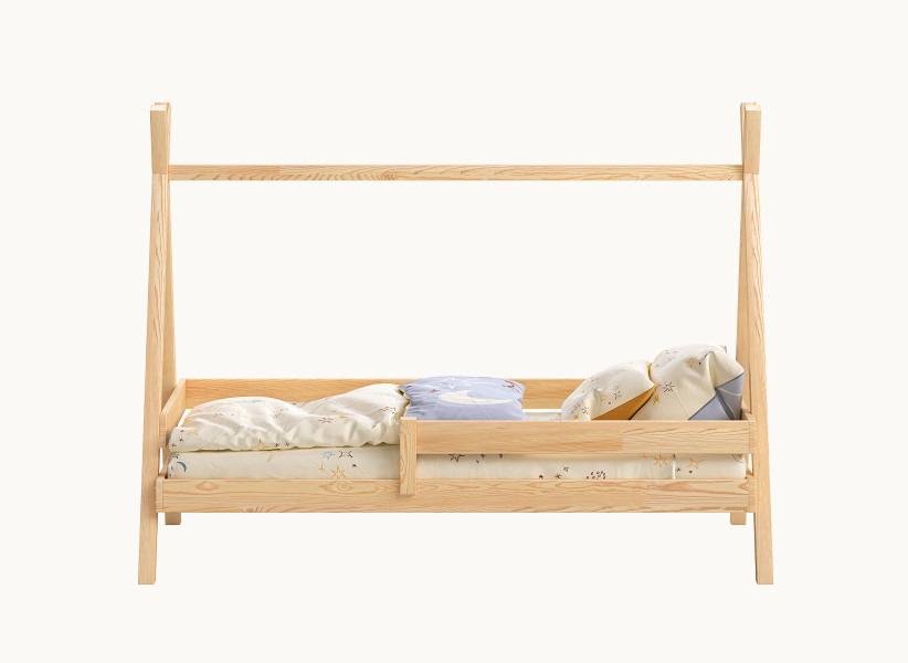 Drewniane Łóżko Dziecięce TIPI Plus - Łóżeczko Namiot z Szufladą