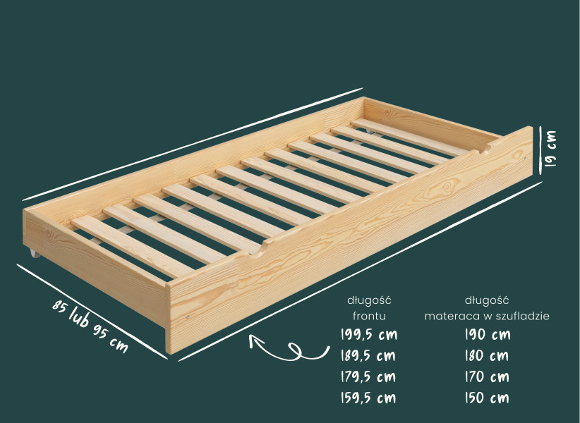 Drewniana Szuflada z Funkcją Spania do Łóżeczka Dziecięcego