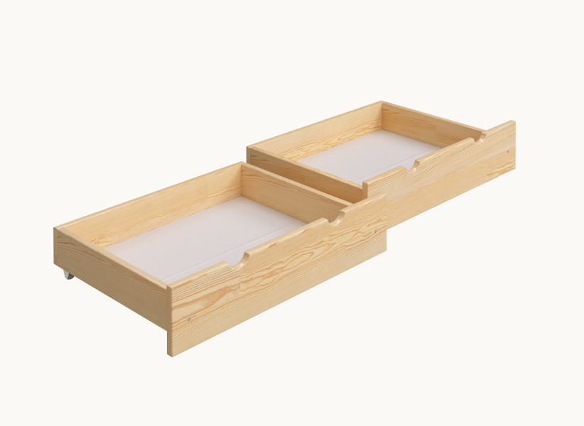 Dwie Szuflady na Kółkach do Łóżeczka Dziecięcego - Podwójne Szuflady