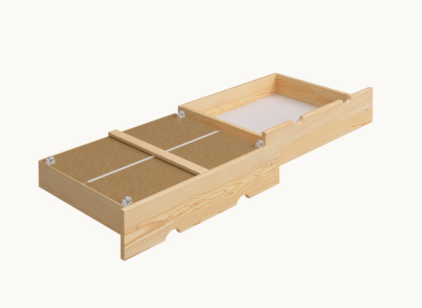 Dwie Szuflady na Kółkach do Łóżeczka Dziecięcego - Podwójne Szuflady