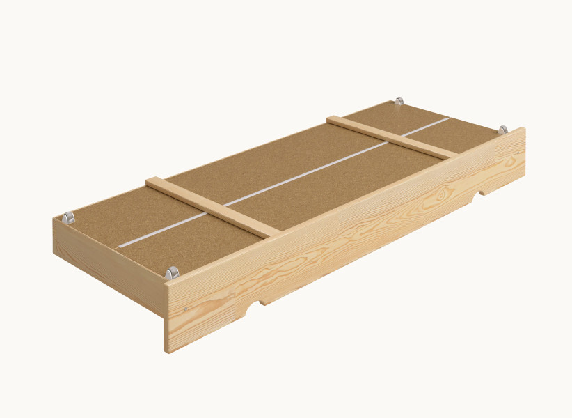 Drewniana Szuflada Pojedyncza na Kółkach do Łóżka Dziecięcego