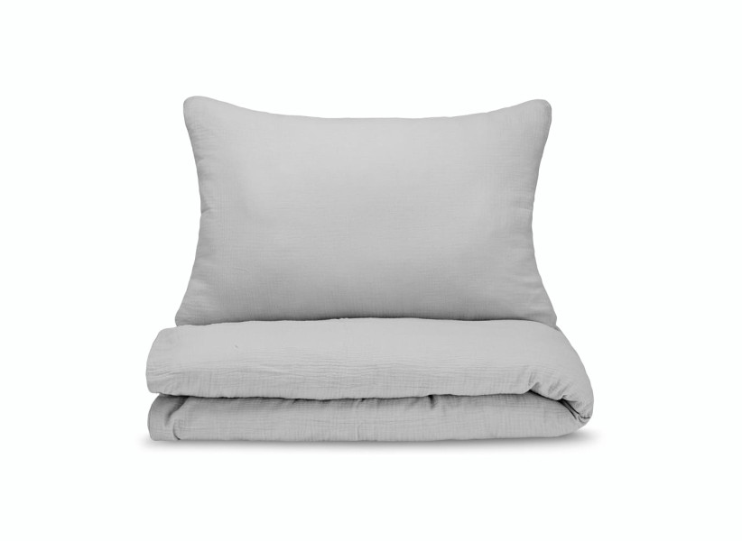 Pościel Muślinowa dla dzieci jasno szara