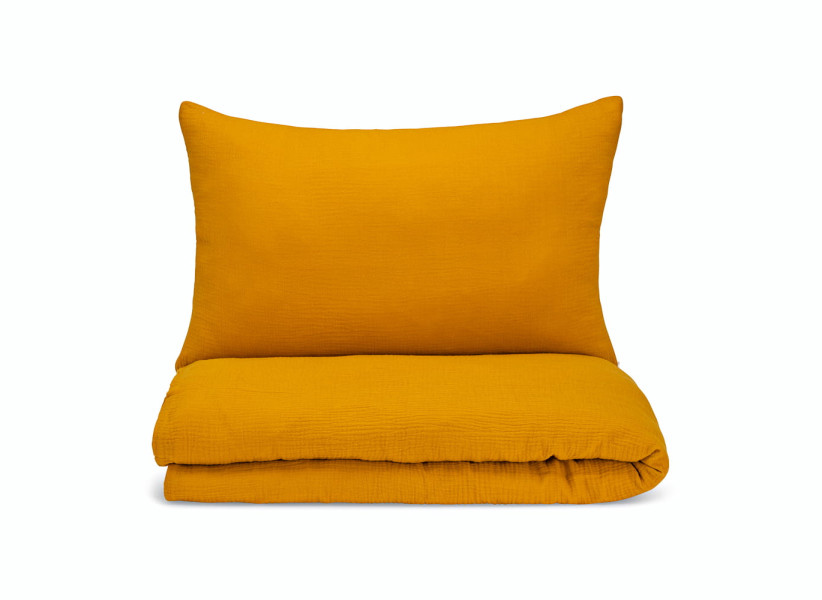 Pościel Muślinowa dla dzieci musztardowa