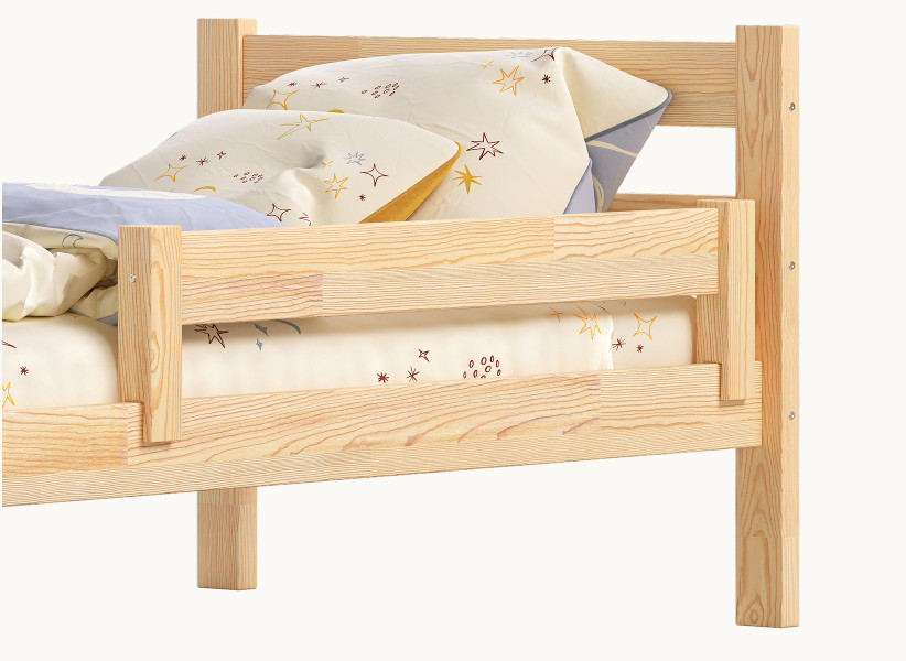 Zdejmowana Barierka Ochronna Drewniana 100cm do Łóżka Dziecięcego