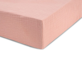 Prześcieradło muślinowe z gumką jasny brudny róż