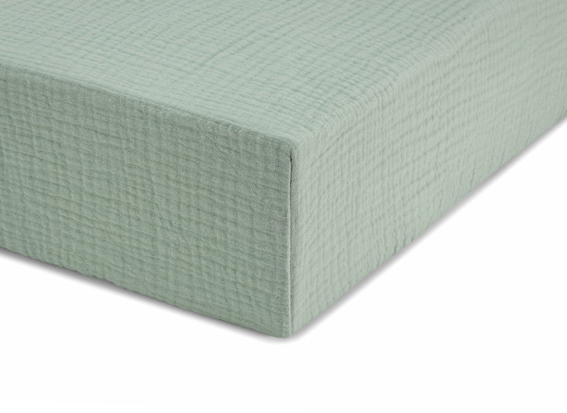 Prześcieradło muślinowe z gumką miętowe