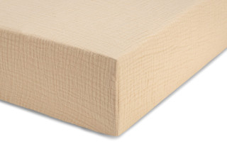 Prześcieradło muślinowe z gumką jasny beż