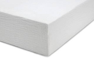 Prześcieradło muślinowe z gumką białe