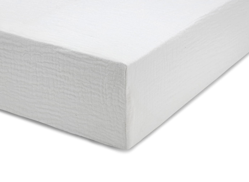 Prześcieradło muślinowe z gumką białe