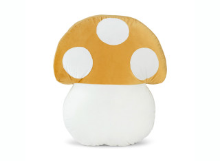 Poduszka dekoracyjna do pokoju dziecka muchomorek żółty z velvetu