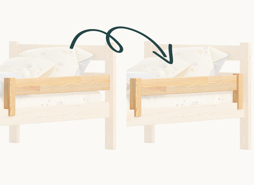 Zdejmowana Barierka Ochronna Drewniana 100cm do Łóżka Dziecięcego