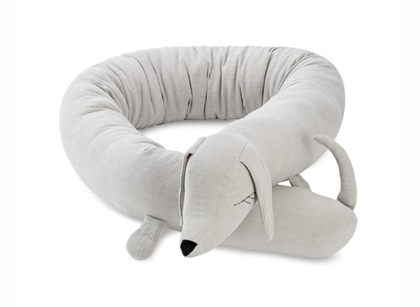 Ochraniacz do łóżeczka jamnik lniany beżowy