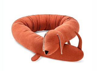 Ochraniacz do łóżeczka jamnik lniany czerwony