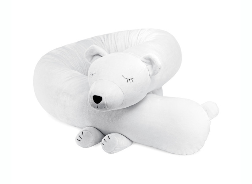 Poduszka wałek miś polarny – ochraniacz do łóżeczka i przytulanka do zasypiania