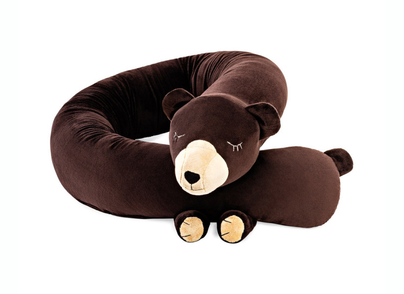 Poduszka wałek miś grizzly – ochraniacz do łóżeczka i przytulanka dla dziecka