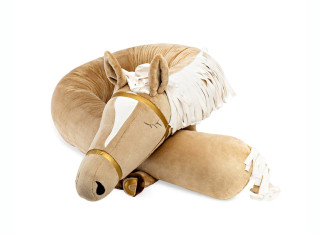 Ochraniacz do łóżeczka – poduszka wałeczek w kształcie konika cappuccino