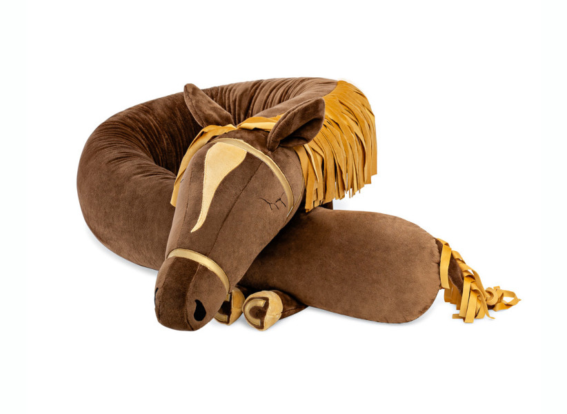 Ochraniacz do łóżeczka – poduszka wałeczek w kształcie konika brązowego