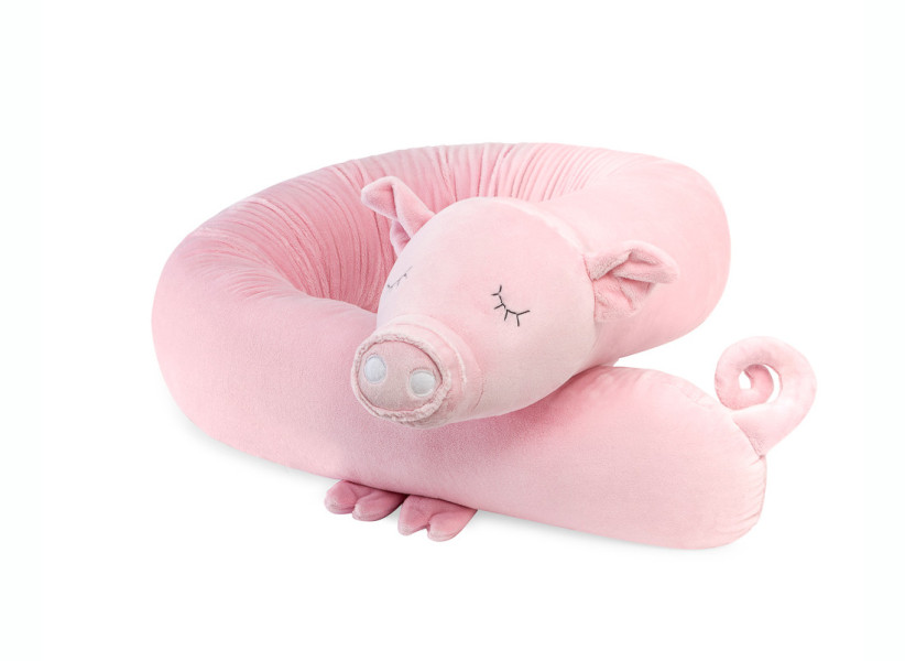 Ochraniacz do łóżeczka – poduszka do zasypiania w kształcie różowej świnki