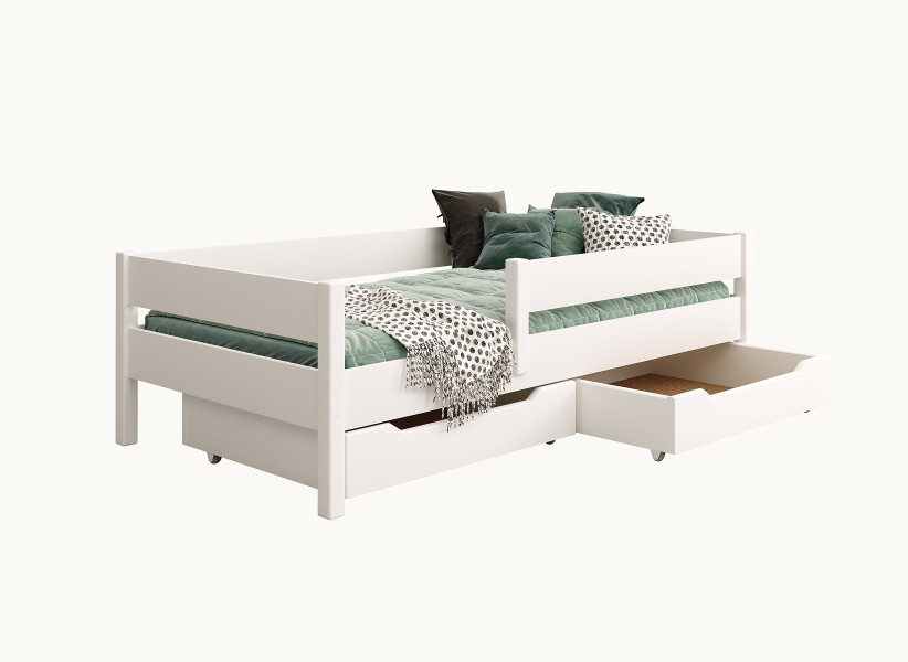 Drewniane, Pojedyncze Łóżko Dziecięce PATRICK 160x80 z Szufladami