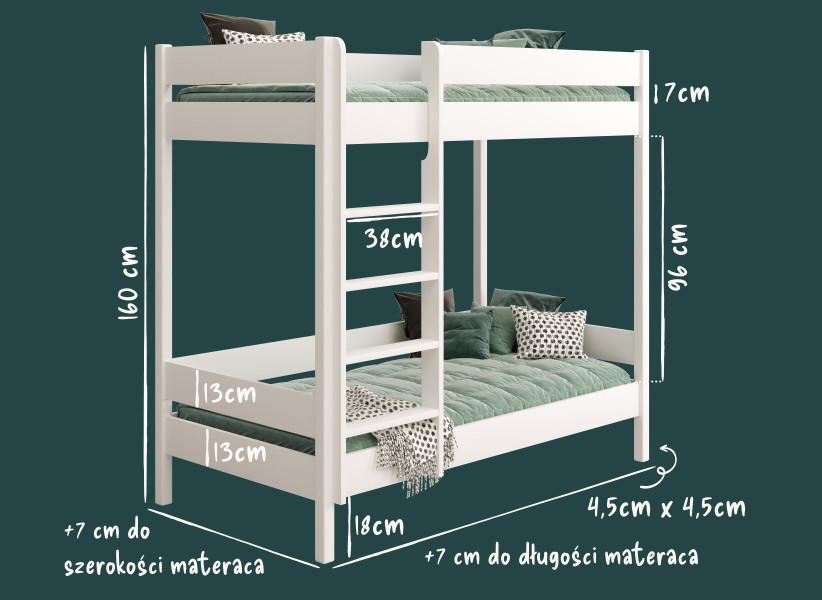 Łóżko piętrowe dla dzieci DIEGO