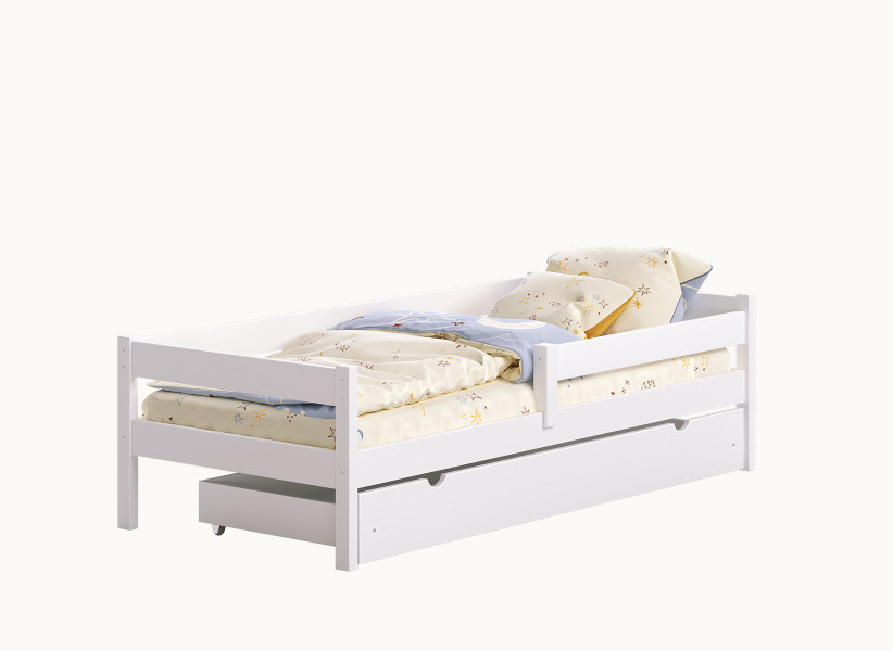 Drewniane Łóżko Pojedyncze PAUL 180x90 - Łóżko Dziecięce z Szufladami