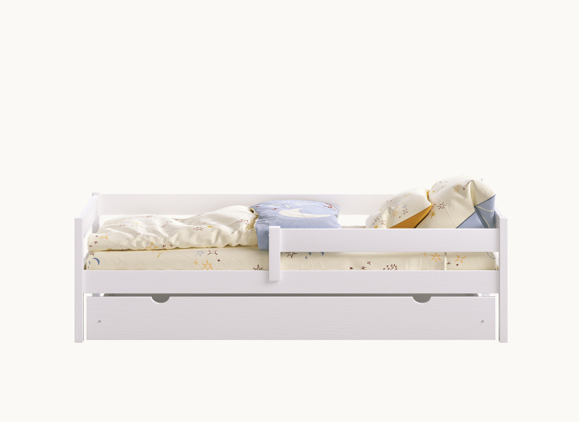 Drewniane Łóżko Pojedyncze PAUL 180x90 - Łóżko Dziecięce z Szufladami