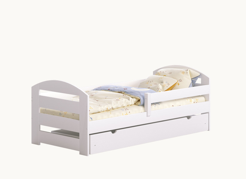 Łóżko dla Dziecka CLAUDINE 180X80cm z Drewna Sosnowego z Barierką