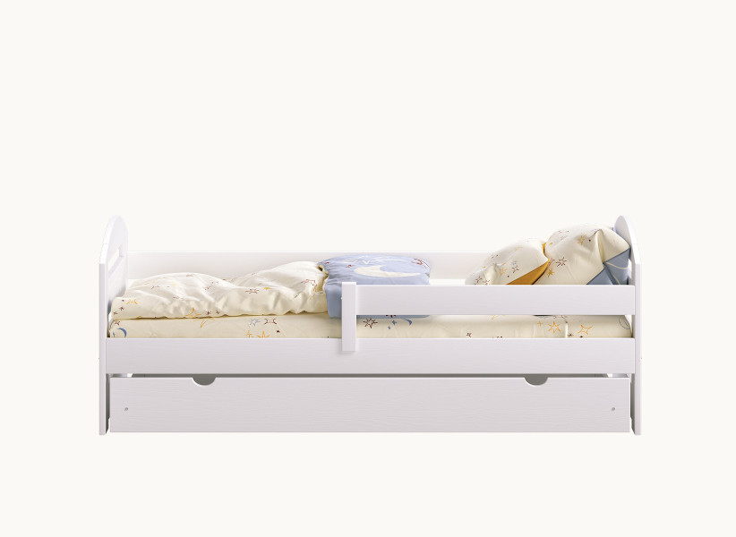 Łóżko dla Dziecka CLAUDINE 180X80cm z Drewna Sosnowego z Barierką