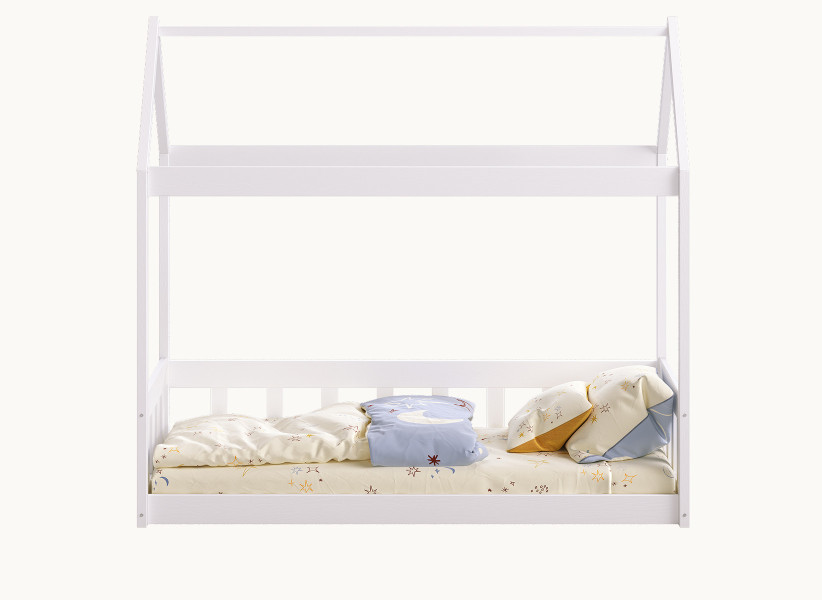 Drewniane Łóżko Domek - Dziecięce Łóżko w Kształcie Domku