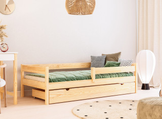 Drewniane Łóżko Pojedyncze PAUL 180x90 - Łóżko Dziecięce z Szufladami