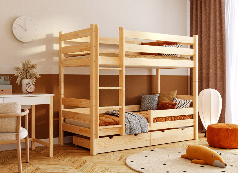 Drewniane Łóżko Piętrowe Rozkładane - MATTEO LUX dla 2 Dzieci