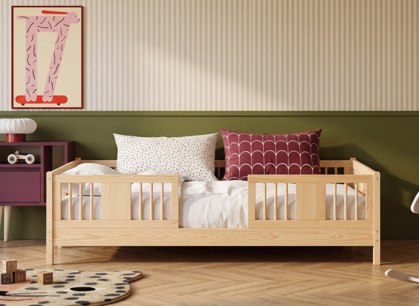 Pojedyncze łóżko dziecięce LENA – niskie łóżko Montessori