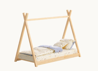 Dziecięce Łóżko Drewniane TIPI - Pojedyncze Łóżeczko dla Dzieci 160x80