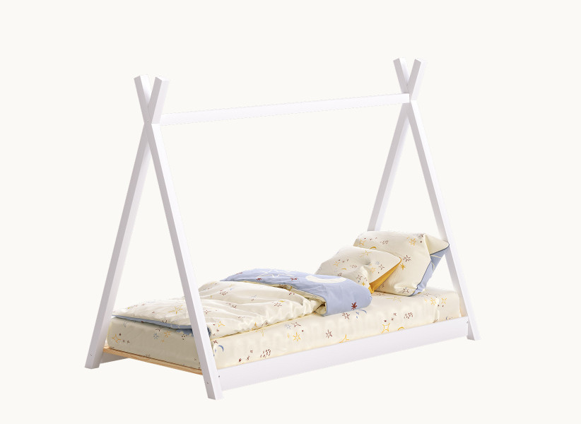 Dziecięce Łóżko Drewniane TIPI - Pojedyncze Łóżeczko dla Dzieci 160x80