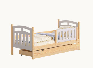 Drewniane Łóżko Dziecięce SUZIE - Jednoosobowe Łóżko do Pokoju Dziecka