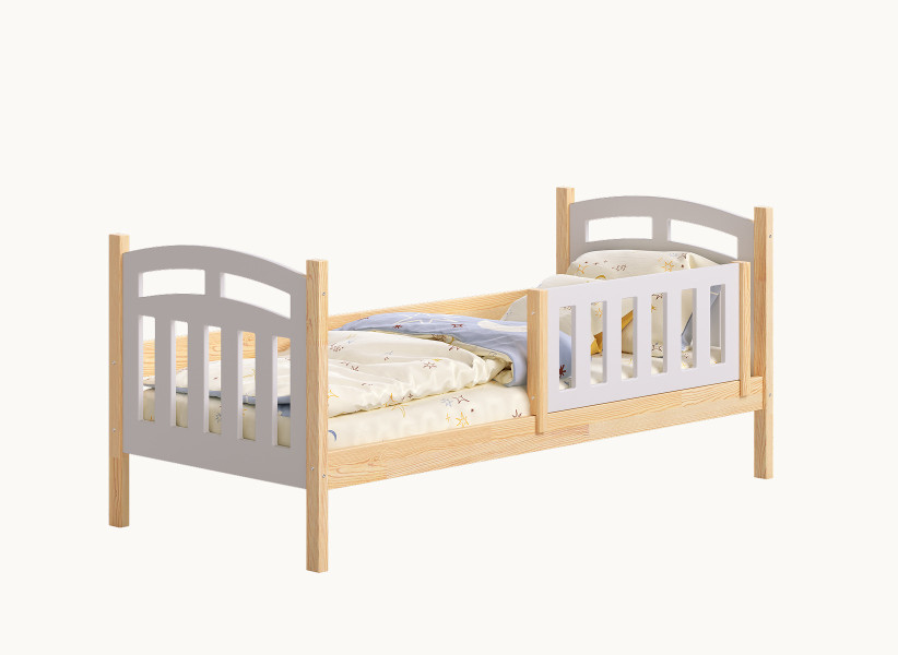 Drewniane Łóżko Dziecięce SUZIE - Jednoosobowe Łóżko do Pokoju Dziecka