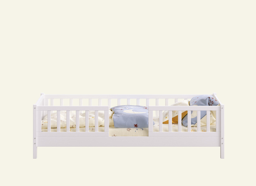 Łóżko dziecięce ENZO 10 — nóżki 10 cm, dwie barierki | YOUKO