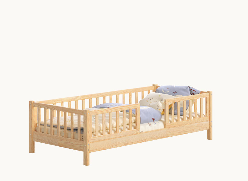 Łóżko dziecięce ENZO 10 — nóżki 10 cm, dwie barierki | YOUKO