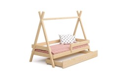 Łóżko dziecięce z litego drewna