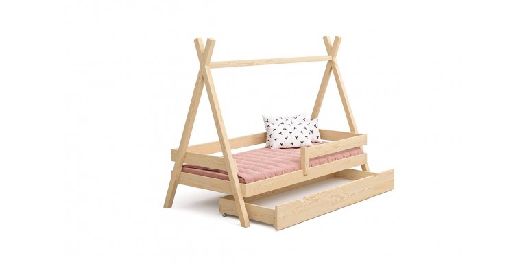 Łóżko dziecięce z litego drewna