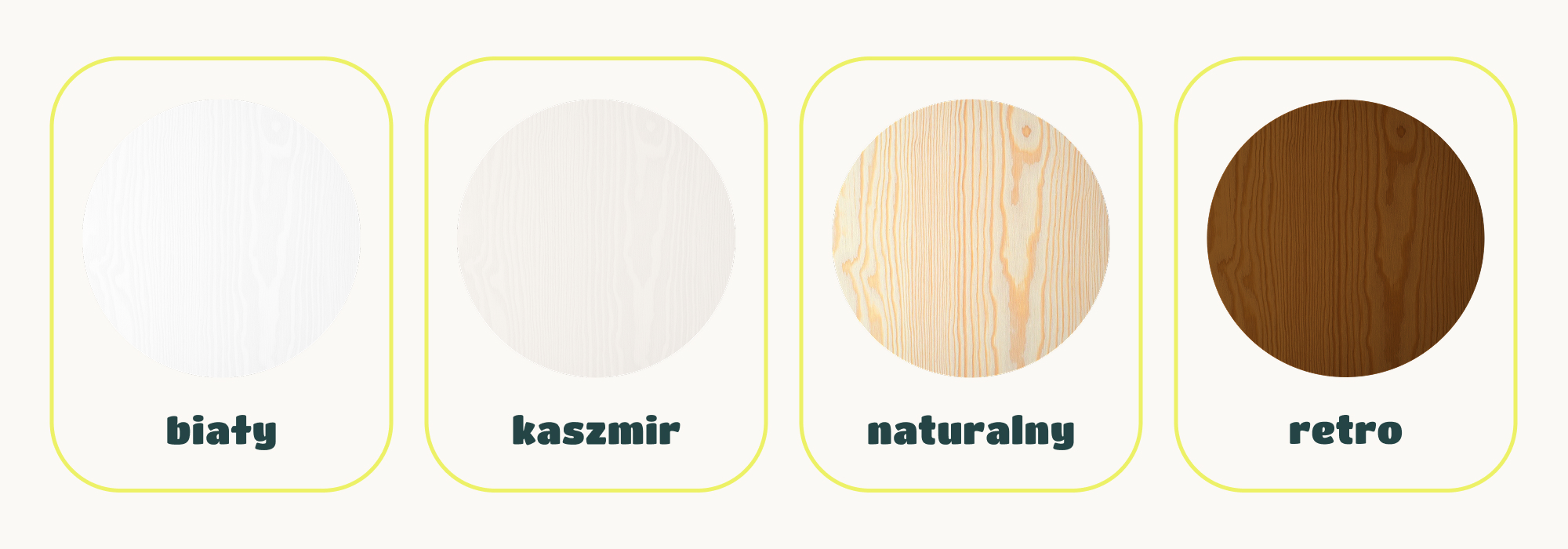 Kolory łóżka dziecięcego LENA 10 cm – sosna, biały, kaszmirowy, retro